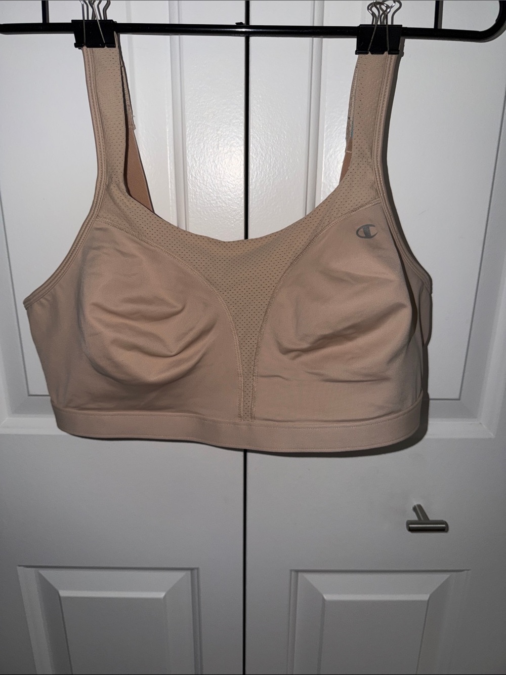 Champion Nude Supportive Sports Bra with Mesh Paneling